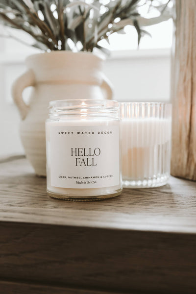 Hello Fall 9 oz Soy Candle - Fall Decor & Gifts Sweet Water Decor