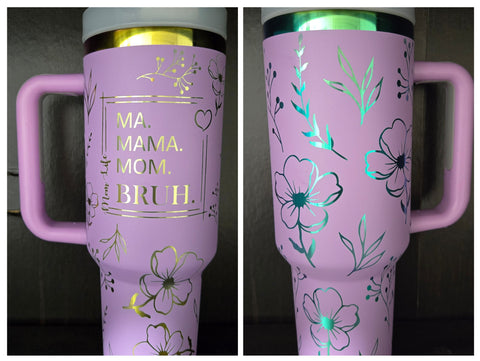 40oz Tumbler | Bruh Mom Life-Pink