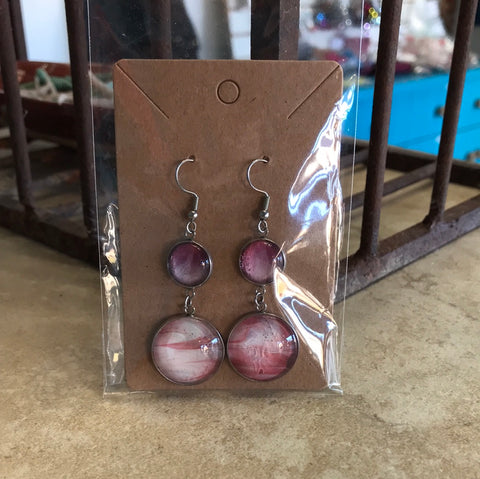 Earrings - Hand Painted Double Round