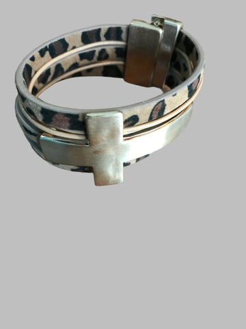 Cross Leopard Magnetic Bracelet