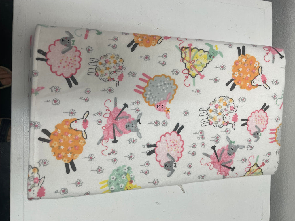 25"x18" Baby Changing Pad-White w/Sheep Jody Martin