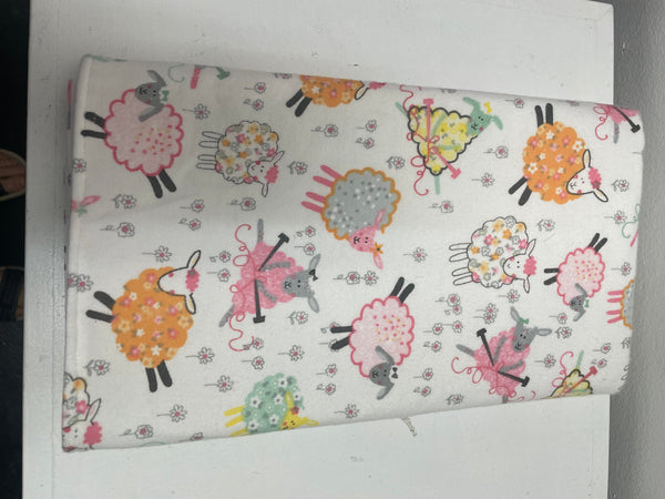 25"x18" Baby Changing Pad-White w/Sheep Jody Martin