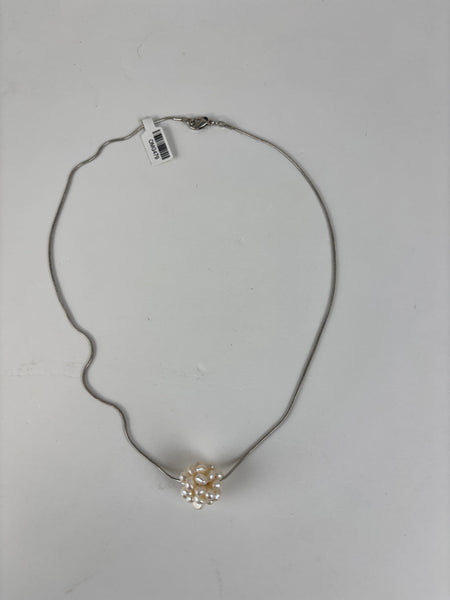 Silver Pearl Cluster Necklace 18" - Elegant Chain Pendant for Women & Gifts OhhMy! Gifts and Things, LLC