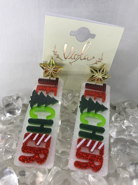 Viola Christmas Earrings-Star/Teacher