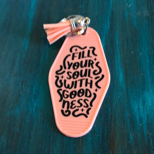 Handmade Motel Keychains-Peach-Fill Your Soul with Goodness 