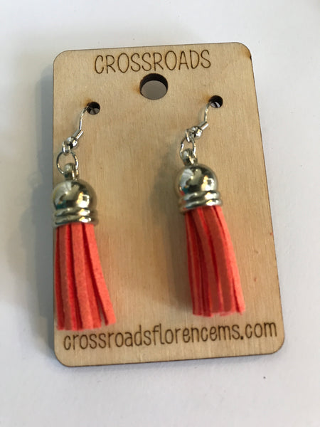 Tassel Earrings-dark orange