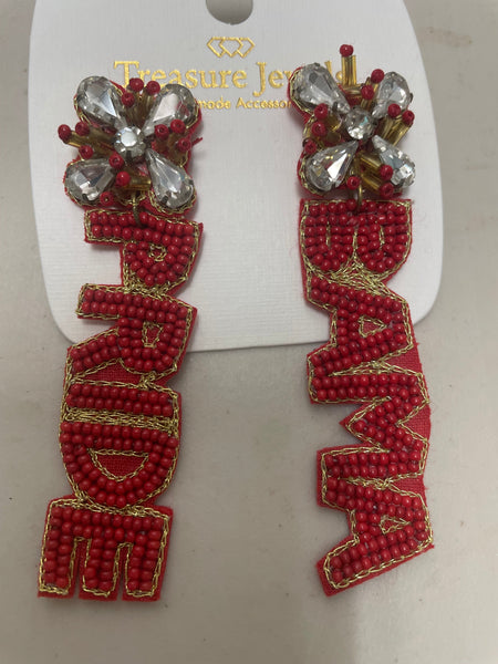 3"Beaded stud Earrings Amanda Queen