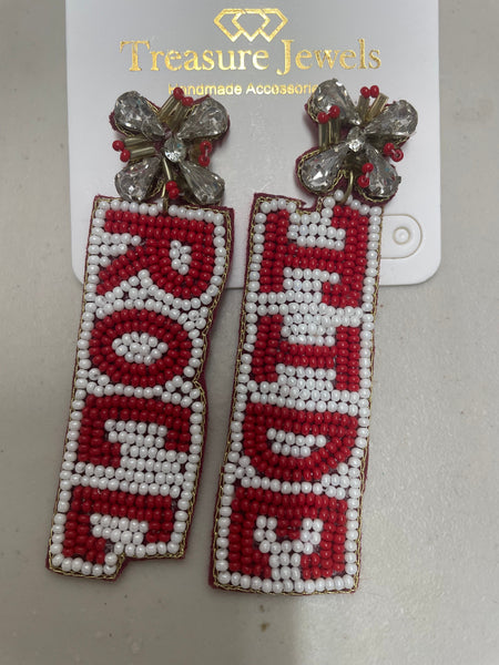 3"Beaded stud Earrings Amanda Queen