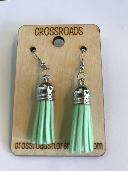 Tassel Earrings-Marca green-mint