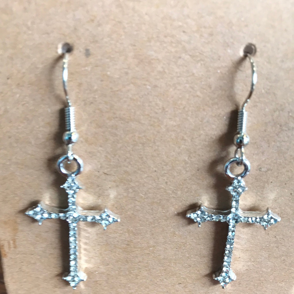 Zircon Cross Earrings