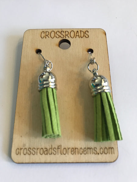 Tassel Earrings-Bean Green