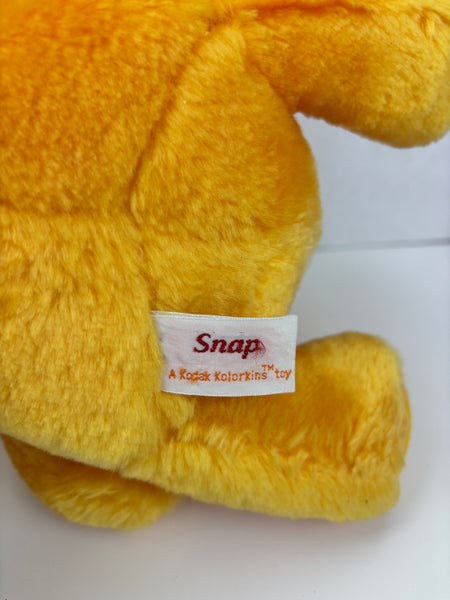 Vintage Kodak Kolorkins Plush Snap 1989 Stuffed Animal Yellow 8" Used W/ Tag