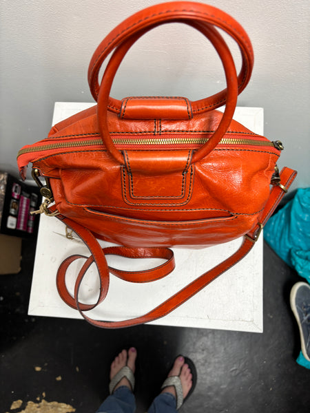 Hobo Sheila Medium Polished Leather Grenadine Leather Handbag-PreLoved Kathy Mangum