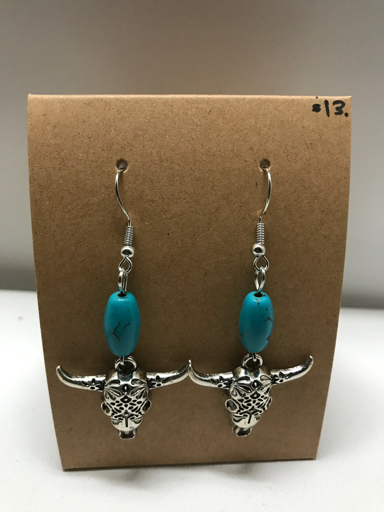 Turquoise Bullhead dangle earrings