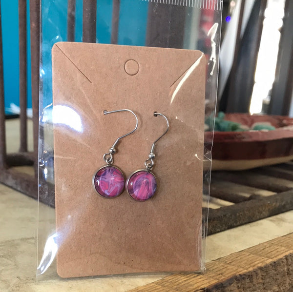 Earrings - Hand Painted Single Round