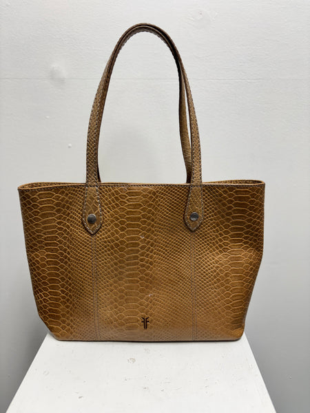 Frye Melissa Floral Snake Embossed Leather Tote Bag Kathy Mangum