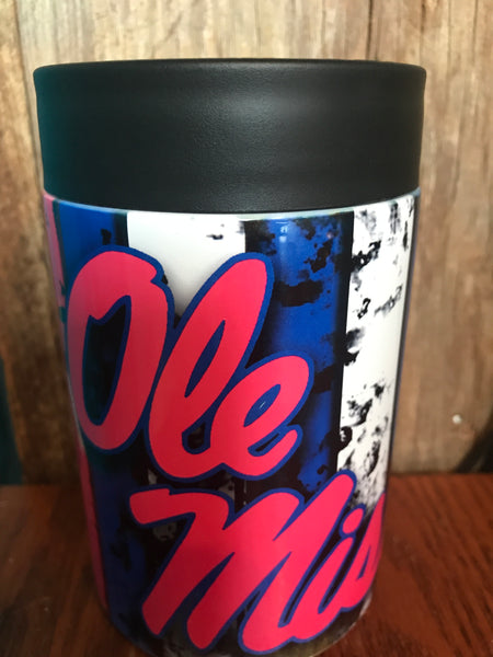 Stainless Can Koozie (Regular Sized)-red and blue