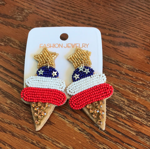 Patriotic Ice Cream Earrings