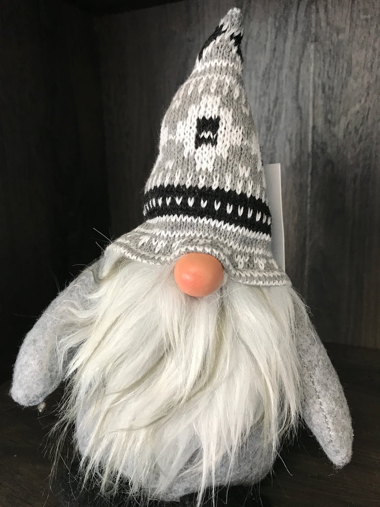 8"Christmas gnome shelf sitter-gray white