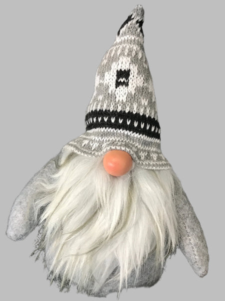 8"Christmas gnome shelf sitter-gray white