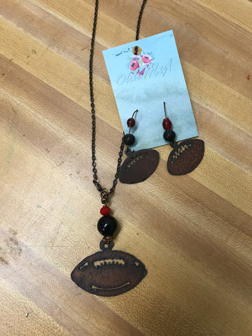 Miss Grit Football Earrings OhhMy! Gifts and Things, LLC