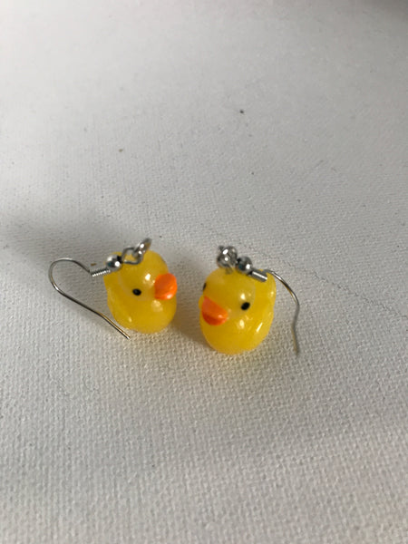 Duck earrings-yellow