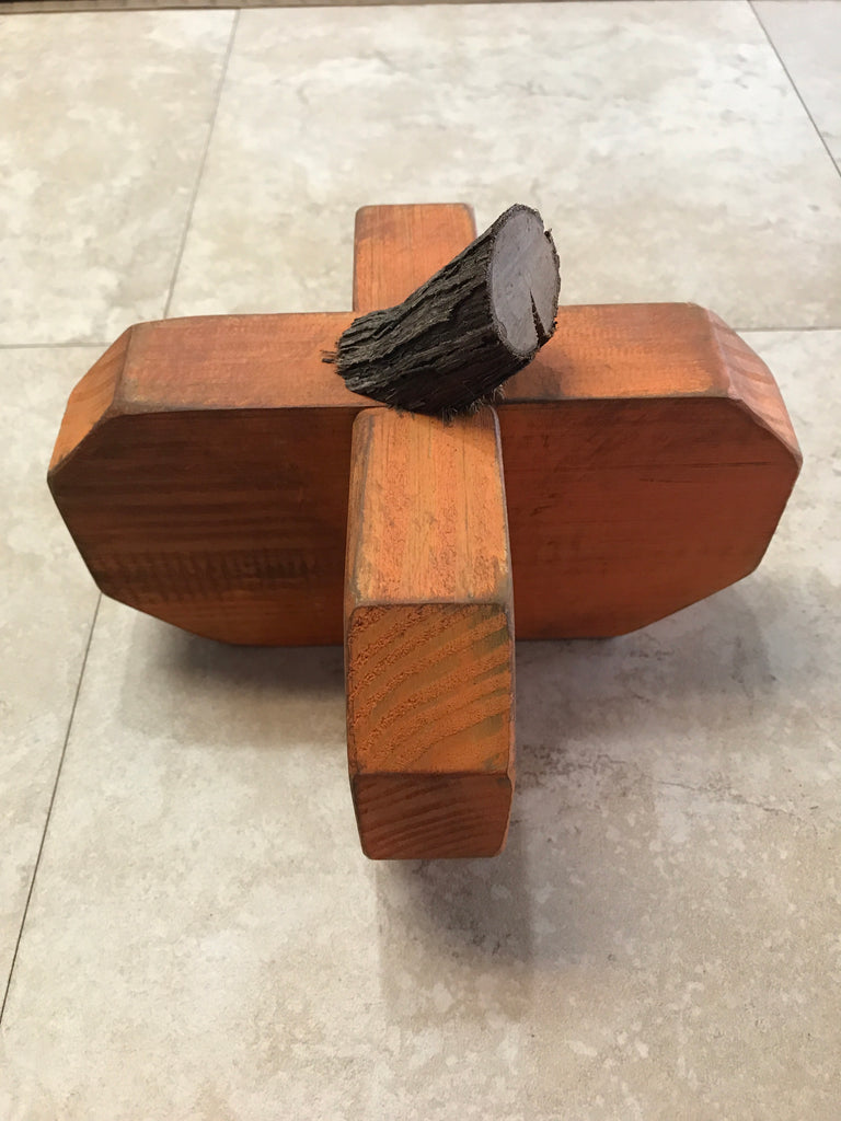 Wood Pumpkin-Orange with brown stem on top