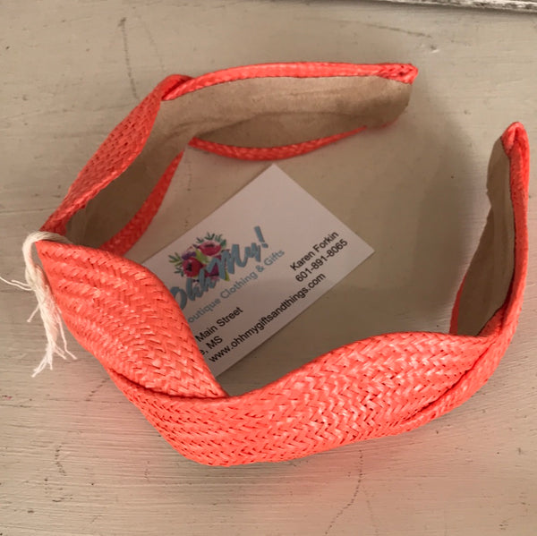 Straw Headband-Orange