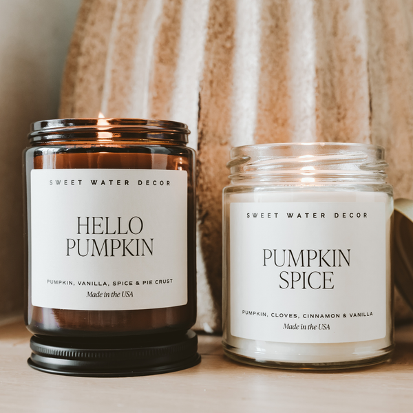 Pumpkin Spice 9 oz Soy Candle - Fall Decor and Gifts Sweet Water Decor