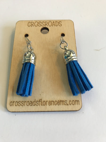 Tassel Earrings-Dark Blue