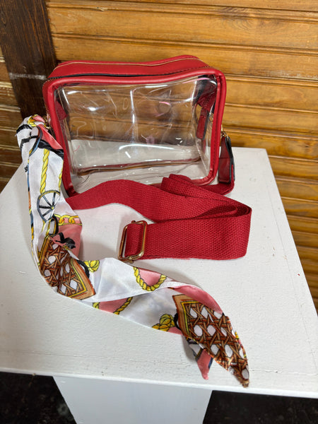 7"x5" Clear Bag with Strap | Stadium-Approved Crossbody Amanda Queen