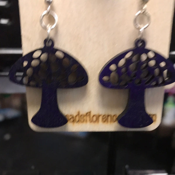 Mushroom Vine Earrings-Purple Dye