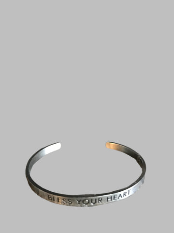 "Bless Your Heart" Silver bracelet