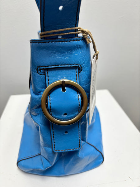 HOBO Render Tranquil Blue Leather Shoulder Bag Kathy Mangum