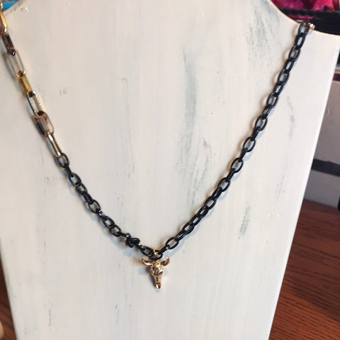 Black Gold Longhorn Necklace