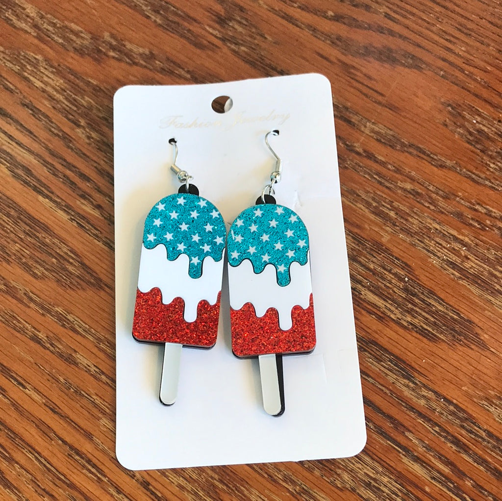 Patriotic Popsicle Enamel Earrings