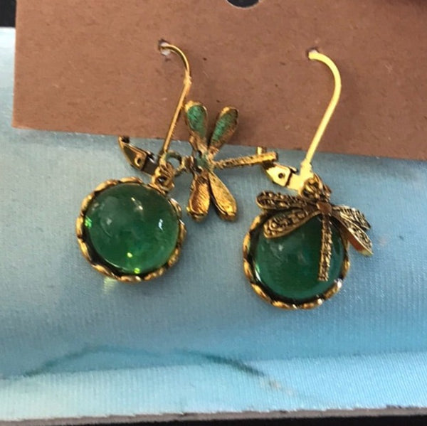 Assorted Dangle Earrings-gold Dragonfly