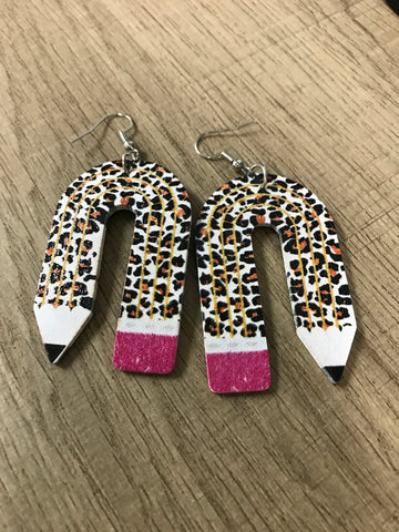 Teacher Earrings-Leopard