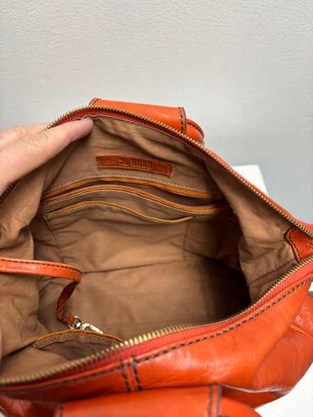 Hobo Sheila Medium Polished Leather Grenadine Leather Handbag-PreLoved Kathy Mangum