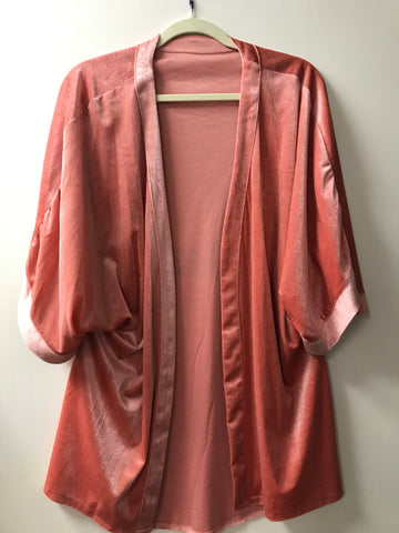 Pink Velvet Wide Arm Cardigan