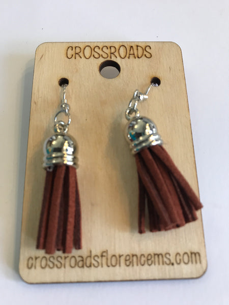 Tassel Earrings-brown