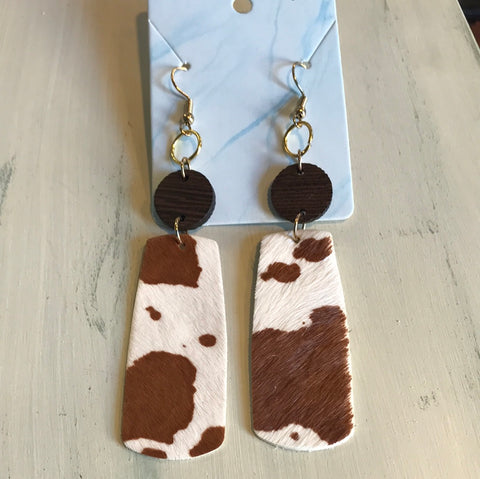 Cowprint Dangle Earrings