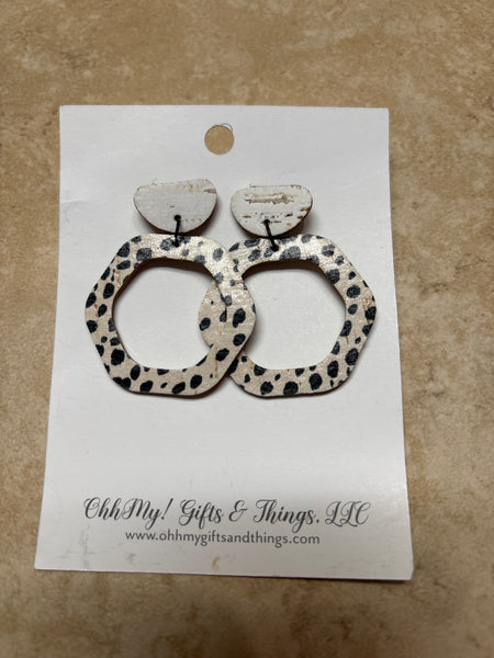 Spotted Octagon Earrings