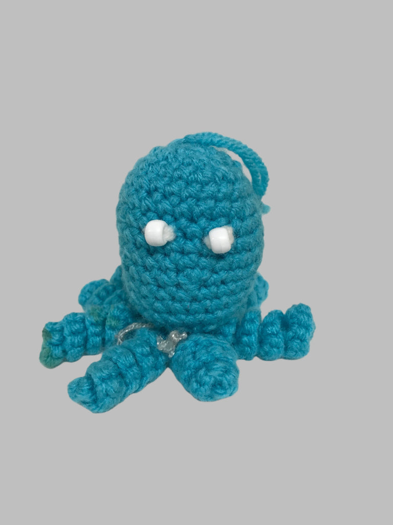 Small Teal crochet Octopus Decor