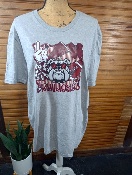 Adult Sport T-Shirts/gray bulldogs
