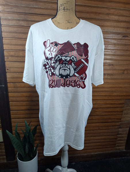 Adult Sport T-Shirts/white/bulldogs