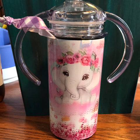 Sippy Cups-Elephant/flowers