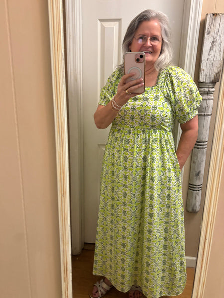 Jodifl Maxi Floral Maxi Dress – Green & Mint Amanda Queen