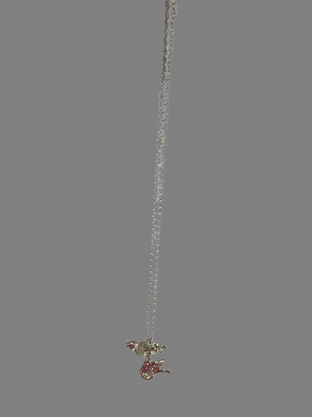 10" Silver/Pink Mermaid necklace