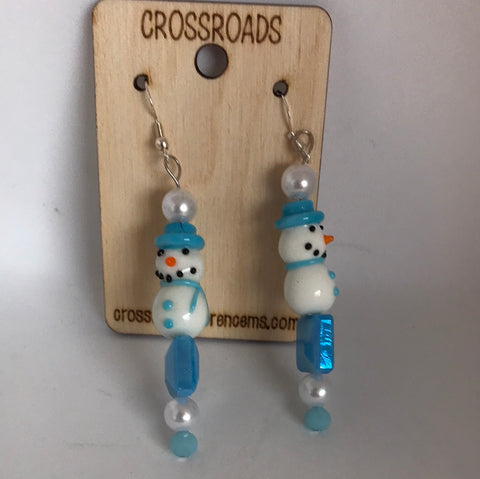 Assorted Dangle Earrings-Snowman